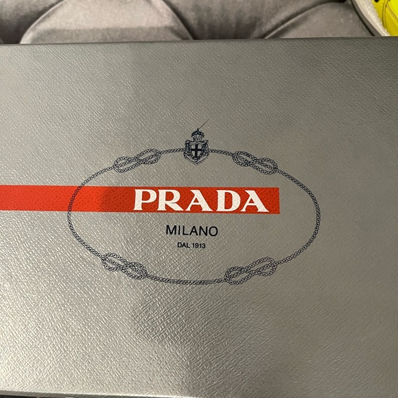 Prada Neon Yellow Studded Spikes Ladies Shoes Loafers size 38 8 - Picture 6 of 6